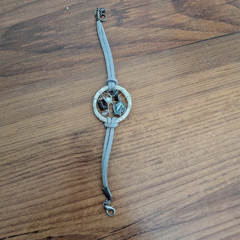 Handmade Gray Tree of Life Bracelet